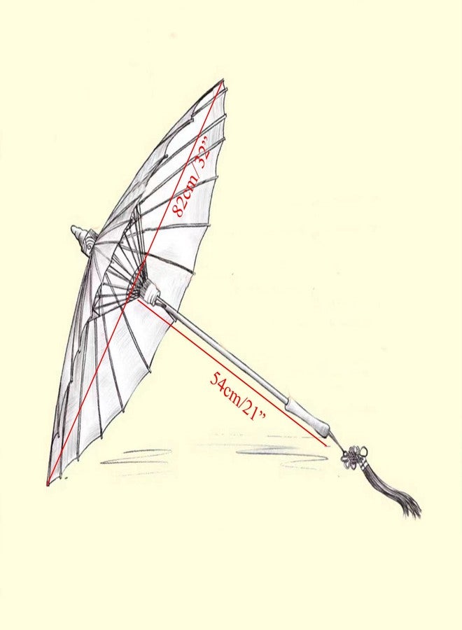 Bestage 33" Handmade Oiled Parasol Bamboo Silk Umbrella Chinese Japanese Art Classical Dance Umbrella Plum Blossom for Wedding Parties Photography Costumes Cosplay Decoration and Other Events - Image 3
